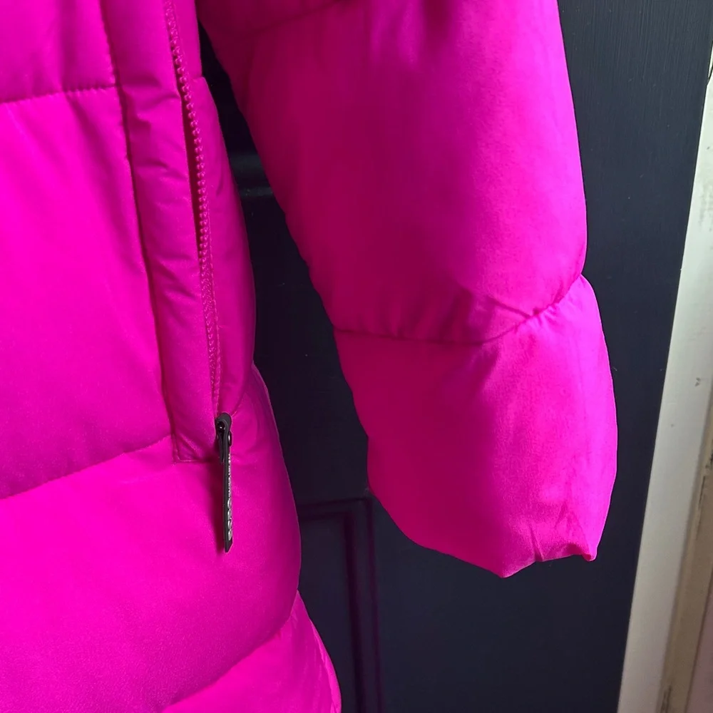 BCBG Bold Pink Long Puffer Coat - Picture 4 of 6